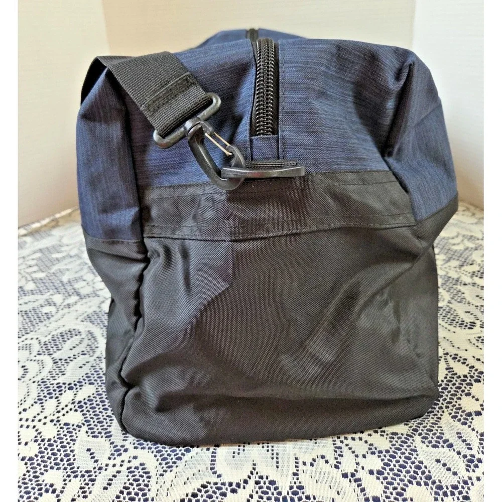 Merona Duffle Bag‎ Blue Black Colorblock Travel Gym Weekend Tote Shoulder Strap